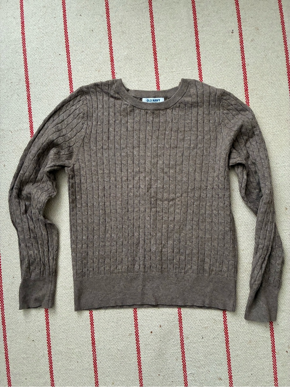 Old Navy Brown Cable-Knit Crewneck Sweater
